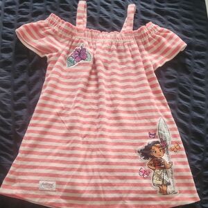 Disney Pink Striped Moana Kids Swim Coverup